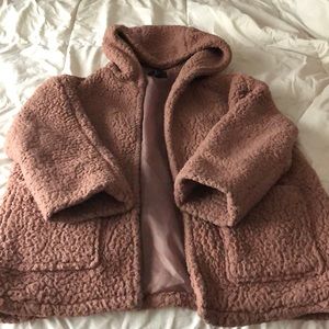 Muave Teddy, open coat